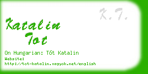 katalin tot business card